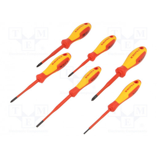 00 20 12 V04; Kit: screwdrivers; Pcs: 6; insulated; 1kVAC; KNIPEX 00 20 12 V04; Kit: screwdrivers; Pcs: 6; insulated; 1kVAC; KNIPEX
