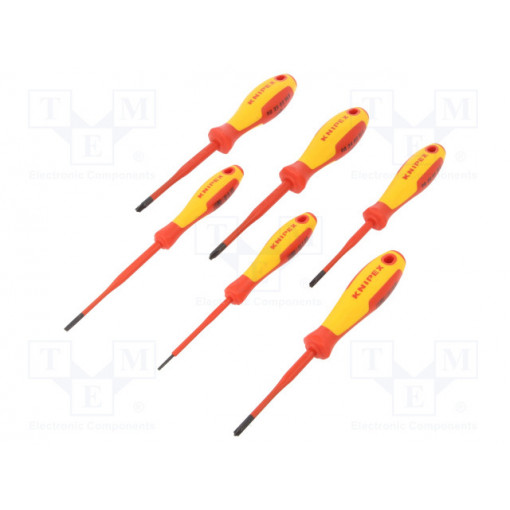 00 20 12 V05; Kit: screwdrivers; Pcs: 6; insulated; 1kVAC; KNIPEX 00 20 12 V05; Kit: screwdrivers; Pcs: 6; insulated; 1kVAC; KNIPEX