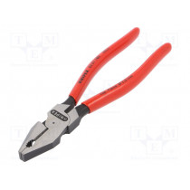 02 01 180; Pliers; for gripping and cutting,universal; plastic handle; KNIPEX 02 01 180; Pliers; for gripping and cutting,universal; plastic handle; KNIPEX