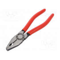 03 01 180; Pliers; for gripping and cutting,universal; plastic handle; KNIPEX