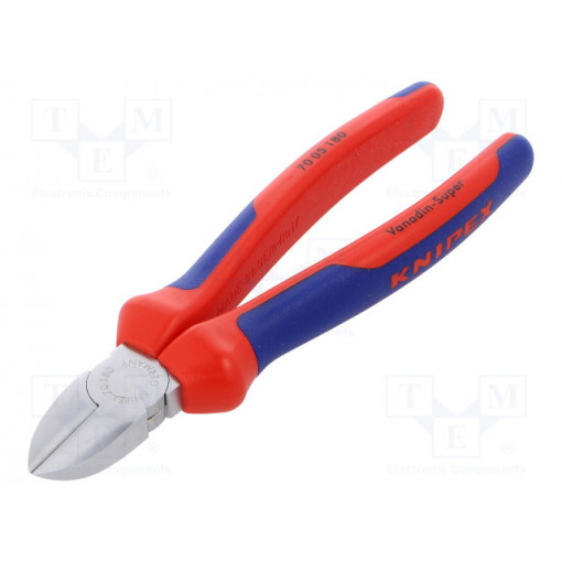 70 05 180; Pliers; side,cutting; ergonomic two-component handles; KNIPEX