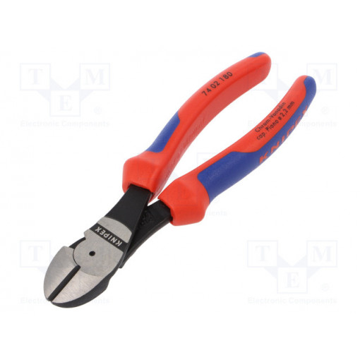 74 02 180; Pliers; side,cutting; plastic handle; Pliers len: 180mm; KNIPEX