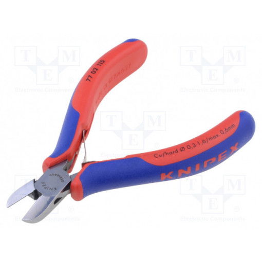 77 02 115; Pliers; side,cutting; Pliers len: 115mm; Cut: with small chamfer; KNIPEX