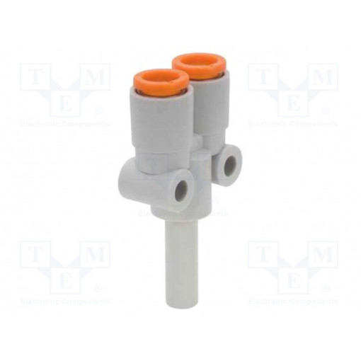 KQ2U06-99A; Tee fitting; plug-in; -1÷10bar; Mat: polypropylene; Y type branch; SMC