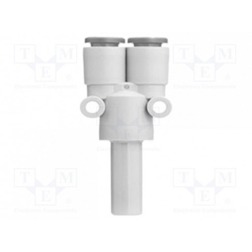 KQ2X04-06A; Tee fitting; reductive,plug-in; -1÷10bar; Mat: polypropylene; SMC