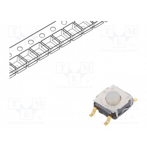 KSC223G LFG; Microswitch TACT; SPST-NO; Pos: 2; 0.05A/32VDC; SMT; none; 3.5mm; C&K