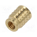 300113360; Threaded insert; brass; without coating; M4; L: 8.5mm; KVT-FASTENING