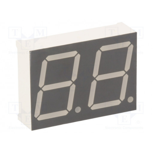 KW2-802AGA; Display: LED; 7-segment; 20.32mm; 0.8