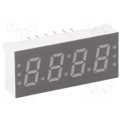 KW4-306AGA; Display: LED; 7-segment; 7.6mm; 0.3 KW4-306AGA; Display: LED; 7-segment; 7.6mm; 0.3