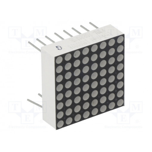 KWM-20881ASB; Display: LED; matrix; 8x8; red; 3÷4.5mcd; anode; 20x20mm; 1.8÷2.4V; LUCKY LIGHT KWM-20881ASB; Display: LED; matrix; 8x8; red; 3÷4.5mcd; anode; 20x20mm; 1.8÷2.4V; LUCKY LIGHT