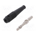 64.9199-21; Plug; 4mm banana; 32A; black; 2.5mm2; Plating: nickel plated; 69mm; STÄUBLI