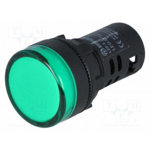 L22 220VAC G; Control lamp; 22mm; L22; -20÷60°C; Illumin: LED 230VAC; Ø22.5mm; AUSPICIOUS L22 220VAC G; Control lamp; 22mm; L22; -20÷60°C; Illumin: LED 230VAC; Ø22.5mm; AUSPICIOUS