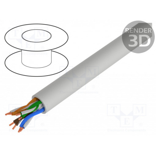 2170125; Wire; U/UTP,UNITRONIC® LAN 200; 5e; solid; Cu; 4x2x24AWG; PVC; grey; LAPP KABEL