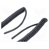 73220202; Wire: coiled; UNITRONIC® SPIRAL; 2x0,14mm2; PUR; black; 250V; 0.3m; LAPP KABEL