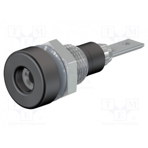 23.0030-21; Socket; 2mm banana; 10A; 23mm; black; Mounting: soldered,on panel; STÄUBLI 23.0030-21; Socket; 2mm banana; 10A; 23mm; black; Mounting: soldered,on panel; STÄUBLI