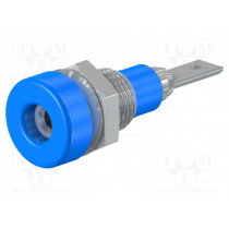 23.0030-23; Socket; 2mm banana; 10A; 23mm; blue; Mounting: soldered,on panel; STÄUBLI