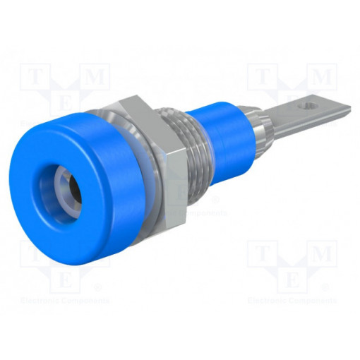 23.0030-23; Socket; 2mm banana; 10A; 23mm; blue; Mounting: soldered,on panel; STÄUBLI 23.0030-23; Socket; 2mm banana; 10A; 23mm; blue; Mounting: soldered,on panel; STÄUBLI