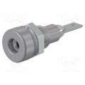 23.0030-28; Socket; 2mm banana; 10A; 23mm; grey; Mounting: soldered,on panel; STÄUBLI