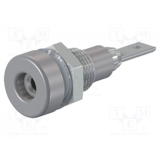 23.0030-28; Socket; 2mm banana; 10A; 23mm; grey; Mounting: soldered,on panel; STÄUBLI 23.0030-28; Socket; 2mm banana; 10A; 23mm; grey; Mounting: soldered,on panel; STÄUBLI