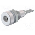 23.0030-29; Socket; 2mm banana; 10A; 23mm; white; Mounting: soldered,on panel; STÄUBLI