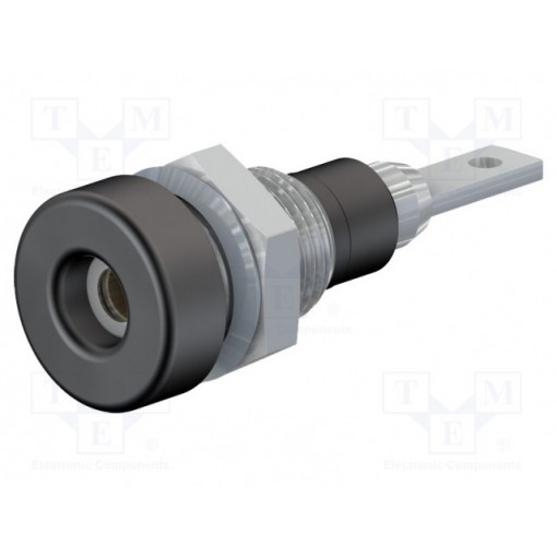 23.0060-21; Socket; 2mm banana; 10A; 23mm; black; Mounting: soldered,on panel; STÄUBLI 23.0060-21; Socket; 2mm banana; 10A; 23mm; black; Mounting: soldered,on panel; STÄUBLI