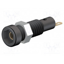 23.0050-21; Socket; 2mm banana; 10A; 23.3mm; black; insulated; 60VDC; 30VAC; STÄUBLI