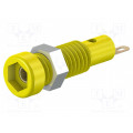 23.0050-24; Socket; 2mm banana; 10A; 23.3mm; yellow; insulated; 60VDC; 30VAC; STÄUBLI