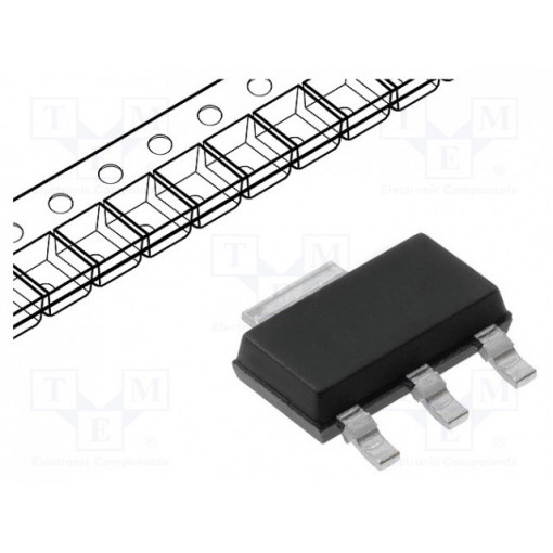 LD1117S50-TR; IC: voltage regulator; LDO,linear,fixed; 5V; 0.95A; SOT223; SMD; STMicroelectronics