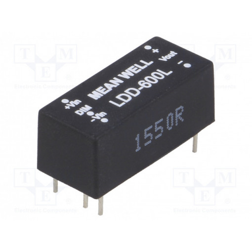 LDD-600L; Converter: DC/DC; 19W; Uin: 9÷36V; Uout: 2÷32VDC; Iin: 600mA; 4g; IP67; MEAN WELL
