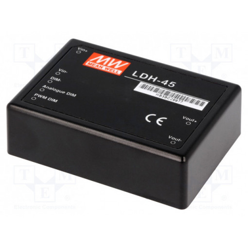 LDH-45A-350; Converter: DC/DC; 30W; Uin: 9÷18V; Uout: 12÷86VDC; Iin: 2.8A; 138g; MEAN WELL