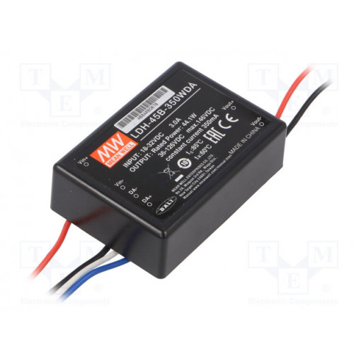 LDH-45B-350WDA; Converter: DC/DC; 44.1W; Uin: 18÷32V; Uout: 36÷126VDC; Iin: 2.1A; MEAN WELL