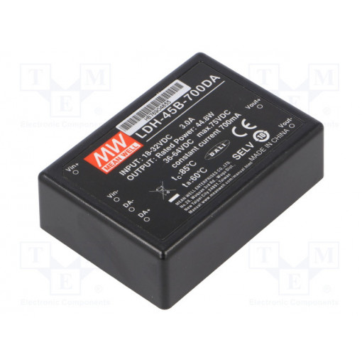 LDH-45B-700DA; Converter: DC/DC; 44.8W; Uin: 18÷32V; Uout: 36÷64VDC; Iin: 2A; 138g; MEAN WELL