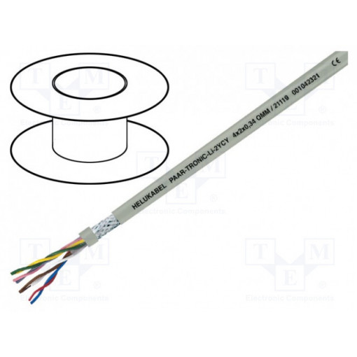 21125; Wire; PAAR-TRONIC-Li-2YCY; 4x2x0,5mm2; tinned copper braid; PE; HELUKABEL