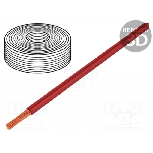15102; Wire; LifY; stranded; Cu; 1x0,10mm2; PVC; red; 300V; -15÷80°C; HELUKABEL