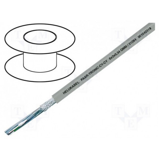 21103; Wire; LiYCY-CY; 4x2x0,5mm2; PVC; grey; 500V; ECE R-118; HELUKABEL