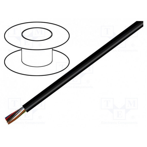 0162 015 05; Wire; LiYY; 6x0,14mm2; unshielded; 300V; PVC; Cu; stranded; black; TECHNOKABEL