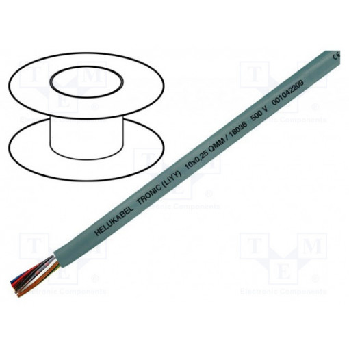 18045; Wire; TRONIC LiYY; 30x0,25mm2; unshielded; 500V; PVC; Cu; stranded; HELUKABEL