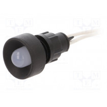LKS220-W; Indicator: LED; recessed; 230VAC; Cutout: Ø13mm; IP20; 300mm leads; ELPROD