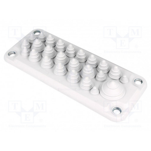 104335; Multigate grommet; light grey; Holes no: 25; -40÷100°C; UL94V-0; TRELLEBORG 104335; Multigate grommet; light grey; Holes no: 25; -40÷100°C; UL94V-0; TRELLEBORG