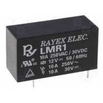 LMR1-5D; Relay: electromagnetic; SPDT; Ucoil: 5VDC; 12A/250VAC; 12A/30VDC; Recoy/RAYEX ELECTRONICS