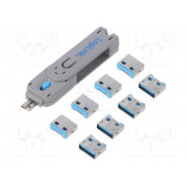 AU0045; Plug; protection cap; male; push-in; straight; friction lock; blue; LOGILINK