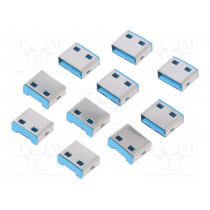 AU0046; Plug; protection cap; male; push-in; straight; friction lock; blue; LOGILINK