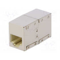NP0058; Coupler; coupler; Cat: 6; shielded; Layout: 8p8c; RJ45 socket x2; LOGILINK