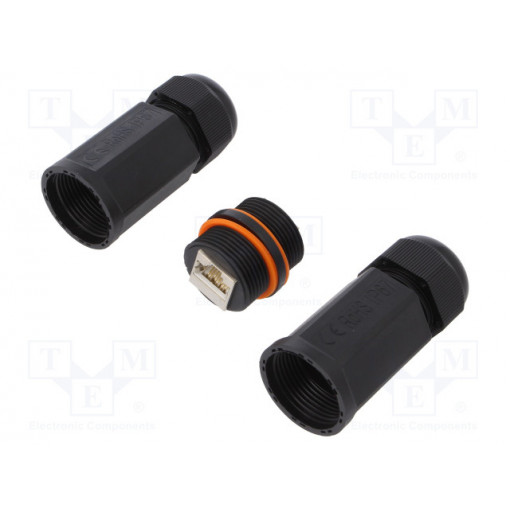 NP0081; Socket; coupler; Cat: 6a; shielded; Layout: 8p8c; RJ45 socket x2; LOGILINK