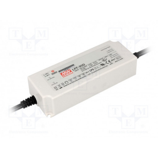 LPF-90D-24; Power supply: switched-mode; LED; 90W; 24VDC; 14.4÷24VDC; 3.75A; MEAN WELL