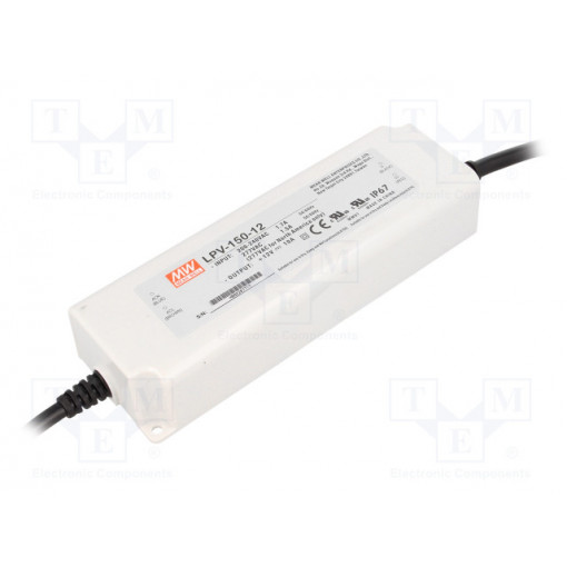 LPV-150-12; Power supply: switched-mode; LED; 120W; 12VDC; 10A; 180÷305VAC; MEAN WELL