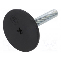 LX.50-SW19-M10X48-S; Foot of pin; rigid,with screwdriver slot; Base dia: 50mm; M10; ELESA+GANTER