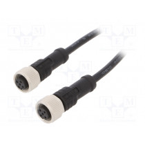M12A04FL-12AFL-SD001; Cable: for sensors/automation; PIN: 4; M12-M12; 1m; plug; plug; 250V; AMPHENOL
