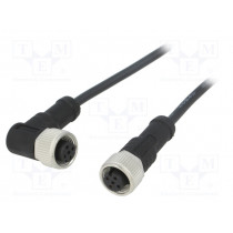 M12A04FL-12AFR-SB001; Cable: for sensors/automation; PIN: 4; M12-M12; 1m; plug; plug; 250V; AMPHENOL