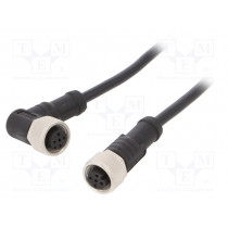M12A04FL-12AFR-SD001; Cable: for sensors/automation; PIN: 4; M12-M12; 1m; plug; plug; 250V; AMPHENOL